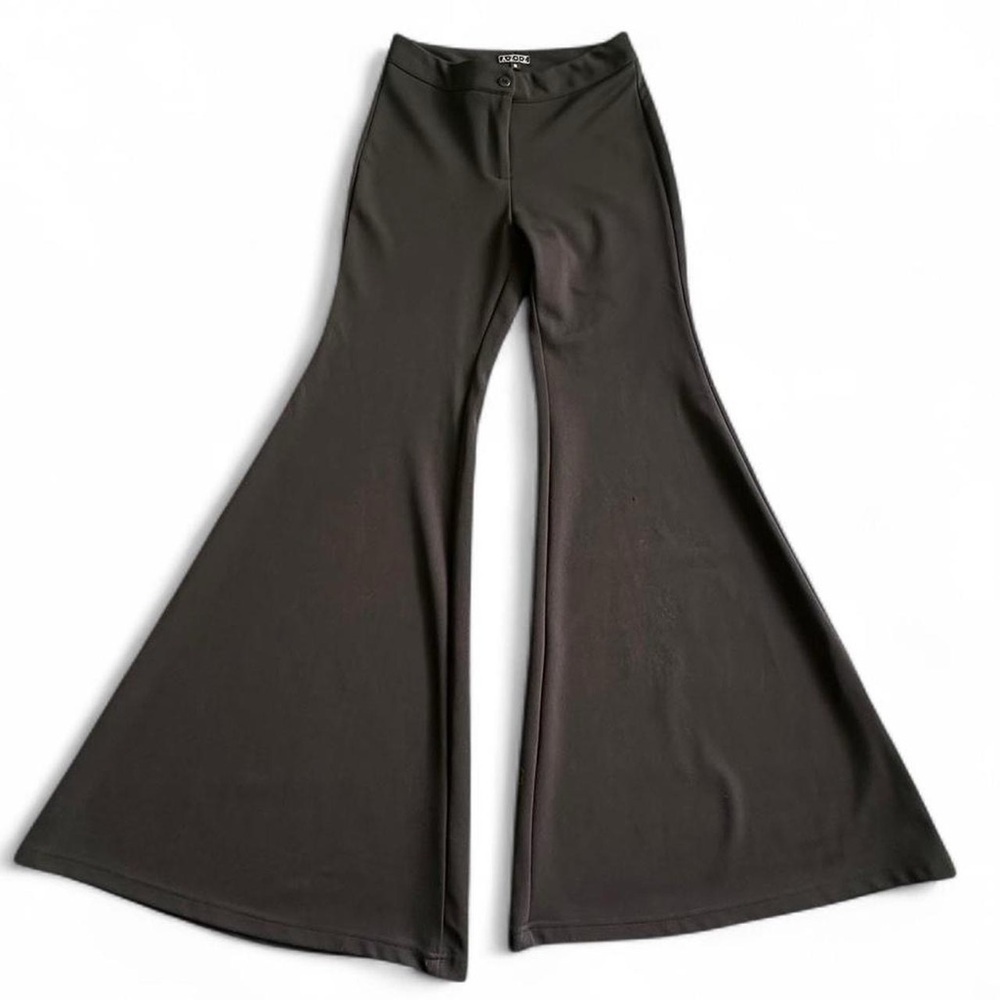 Vintage black flare bell bottom fitted wide leg pants, size 5, EUC